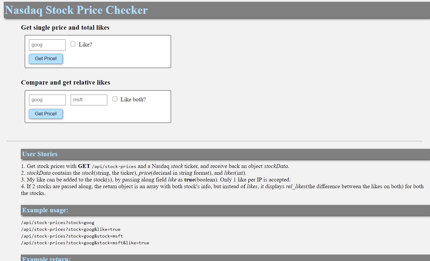 Stock Price Checker